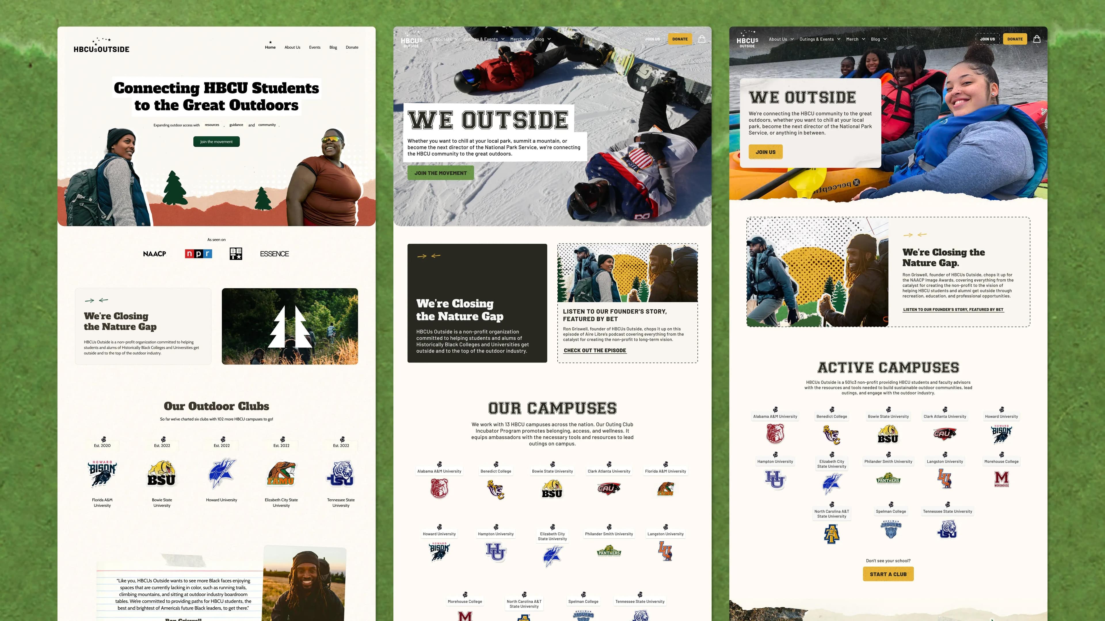 We explored both minimalist and scrapbook-inspired directions for the homepage and navigation. Through collaborative workshops with the client and user feedback, we landed on a visually rich approach that perfectly reflects their brand’s personality and community focus.